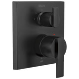 DELTA FAUCET T24867BL Angular Modern Monitor 14 Series Valve 3Setting Integrated Shower Trim with Diverter, Matte Black