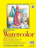 Strathmore 300 Series Watercolor Paper Pad, Tape Bound, 9x12 inches, 12 Sheets (140lb/300g) Artist Paper for Adults and Studen