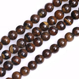 GEM-Inside Iron Tiger Eye Gemstone Loose Beads Natural Round Crystal Energy Stone Power for Jewelry Making 15 4mm