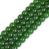 GEM-Inside Natural 8mm Green Taiwan Jade Gemstone Loose Beads Round Crystal Energy Stone Power for Jewelry Making 15