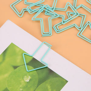 Arrow Paper Clips, 12Pcs Light Blue Book Clips, Small Cute Novelty Paperclips, Stationery Accessories