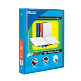 BAZIC 3Ring View Binder with 2Pockets, Cyan