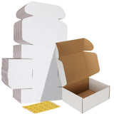 HORLIMER 10x8x4 inches Shipping Boxes Set of 20, White Corrugated Cardboard Box Literature Mailer