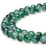 MJDCB Natural Stone Beads Purple Aventurine Round Loose Beads for DIY Necklace Bracelat Jewelry Making 15 (Moss Quartz, 8mm)