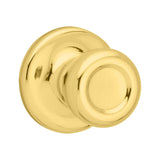 Kwikset Mobile Home Interior Passage Door Knob, Handle For Closet and Hallway Doors, NonLocking Doorknob in Polished Brass