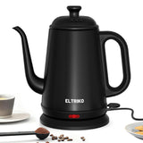 ELTRIKO Gooseneck Electric Kettle, 1L Water Boiler, Pour Over Coffee & Tea, 1000W Fast Heating, Stainless Steel, Auto Shut-Off &