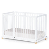 JOYMOR 8 in 1 Convertible Crib with Changer, Include 2Mattress, Converts to Bassinet, Mid Crib, Full Size Crib, Daybed,Toddl