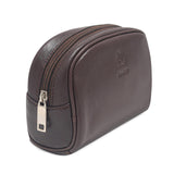 Kara Sasha Tan Genuine Leather Makeup Pouch Bag For Women | Makeup Organizer, Cosmetic Bag, Vanity Pouch & Toiletry Kit | Travel