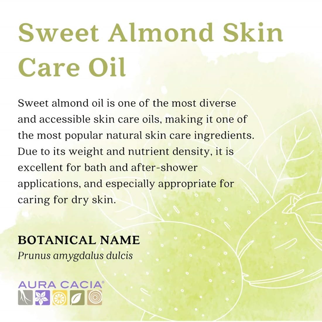 Aura Cacia Sweet Almond Skin Care Oil, 16-Ounce, Natural Source of Skin-Nourishing Fatty Acids & Lipids, No Paraben