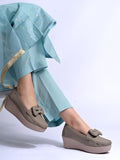 Shoetopia Upper Bow Detailed Grey Loafers For Women & Gilrs /Eu38,Grey,5,B0F6TM5VG9