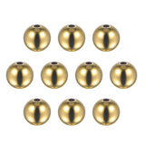 HARFINGTON 10pcs Beads 10mm Stainless Steel 2mm Hole Dia Bead for DIY Crafts, Gold Tone