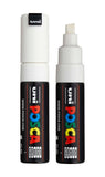 posca uni PC-8K Water-Based Paint Markers, Broad Tip (8mm), White, 2 Count