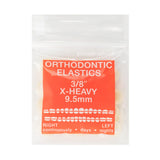 JMU Orthodontic Elastics 3/8 Extra Heavy, 8oz 100 Pack Orthodontic Rubber Bands, Extraoral Elastic Bands Latex Dental Rubber Ban