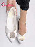 Shoetopia Oversized Bow Detailed White Bellies For Girls-Eu37,Bronze,4,B0D5HDQ94N