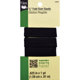 Dritz Fold x 7, Black Elastic, 5/8Inch by 1Yard