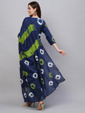 Anni Designer Women'S Cotton Blend Straight Printed Kurta With Pant & Dupatta (Sumitra Blue-Nw_L_Blue_Large),Dark Blue,L,Cotton Blend,Regular,Kurta, Pant & Dupatta
