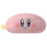 SKJ USA, INC. Kirby Fluffy Cosmetic Case (Smile) - 7.5-Inch Soft Plush Makeup Pouch with Zipper and Star Charm