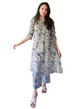 Anni Designer Women'S Rayon Viscose Printed Anarkali Kurta With Pant (Jubi White_S_White_Small),White,S