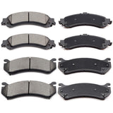 ECCPP D785-7653 D834-7707 Front Semi Metallic & Rear Ceramic Disc Brake Pad Set Fit For Cadillac Escalade 2002-2006,For Cadillac