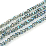 500pcs Czech Faceted Rondelle Crystal Glass Loose Beads 4mm Small Tiny Spacer Bulk Green Peridot Shimmer for DIY Craft Jewelry M