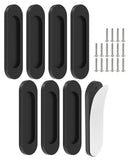 MeBantoo 8 Pack Self-Stick Door Handles, 4 Inch Aluminum Alloy Self Adhesive Flat Finger Pulls, No Drill Cabinet Knobs for Drawe