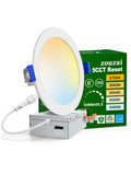 zouzai 1 Pack 6 Inch LED Recessed Ceiling Light, 5CCT, Dimmable, 1080LM