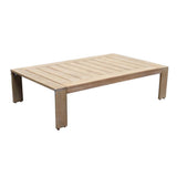 Benjara Neji 51 Inch Coffee Table, Natural Brown Acacia Wood Frame, Plank Surface