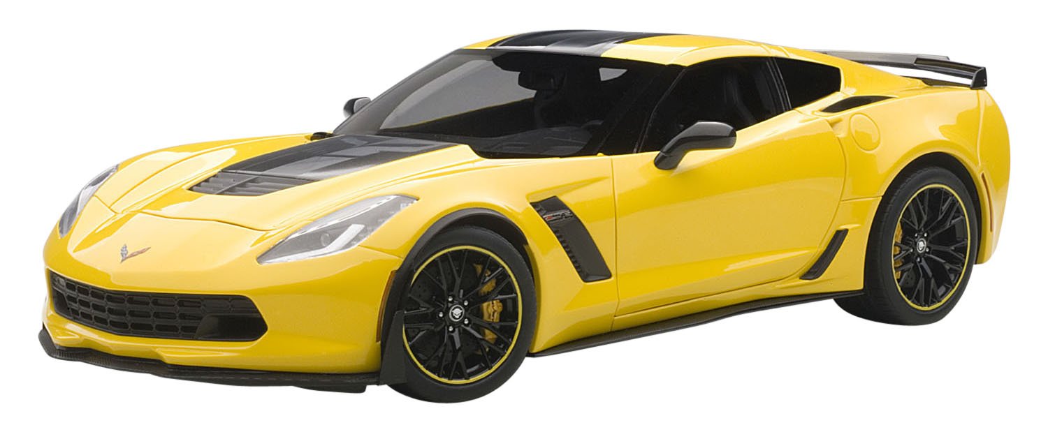 Autoart C7  Model Kit  Chevrolet Corvette Z06 2015C7R Edition  Echelle 1: 18, 71260, Yellow/Black