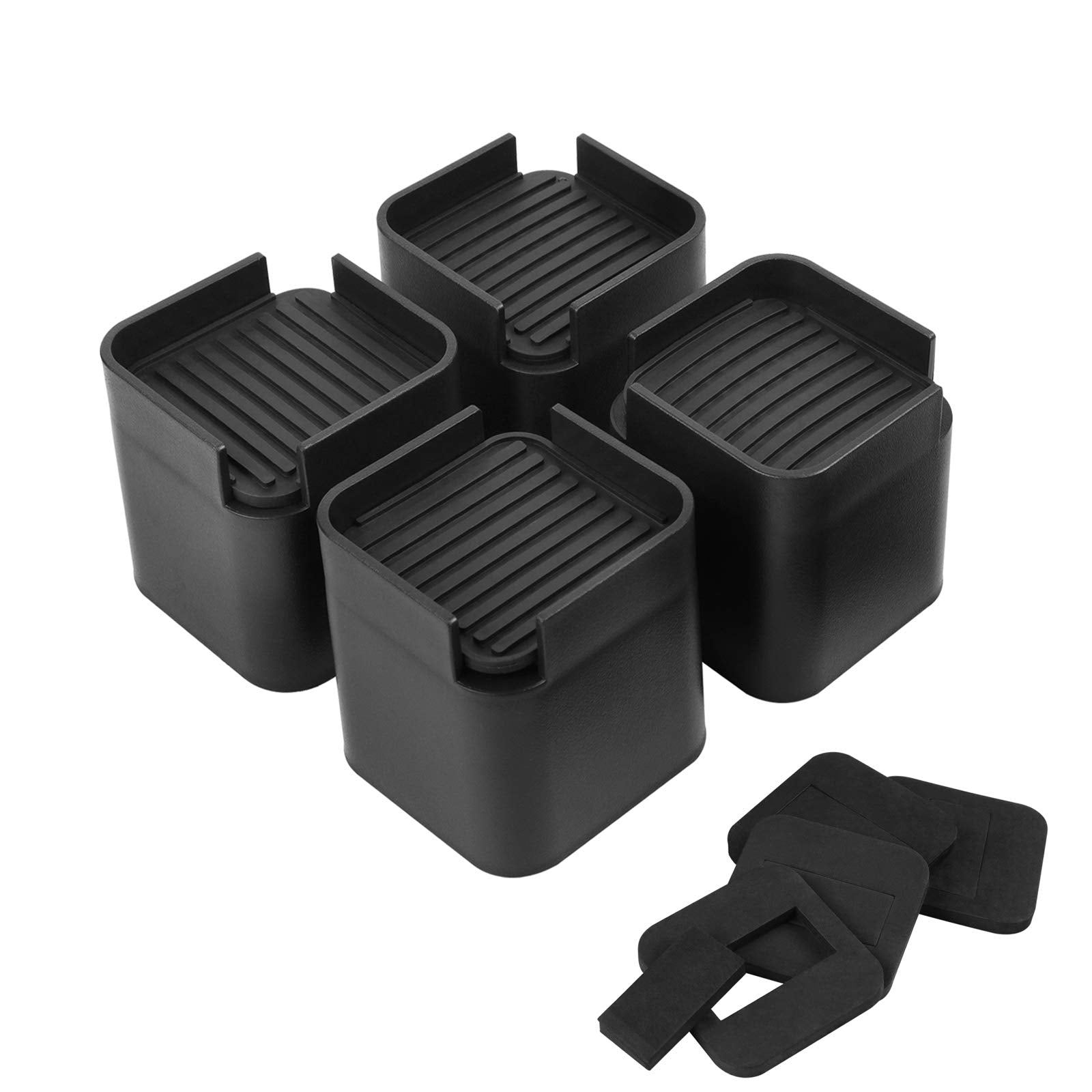 BTSD-home Adjustable Bed and Furniture Risers Elevator up to 3 or 4 inch Heavy Duty Bed Risers for Dorm Table Couch Sofa Wheels 