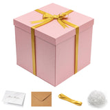 Mefleet 12x12x12 Inches Large Gift Box with Lid for Presents Pink 1 Pack