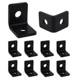 LAICCUM 10 Pack 2 Holes 90 Degree Strut L Brackets for 1-5/8 Strut Channel, Black