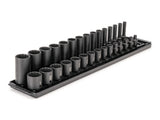 TEKTON 3/8 Inch Drive 12Point Impact Socket Set with Rails, 30Piece (1/41 in.) | SID91214
