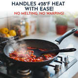 Culinary Couture 4-Piece Black Baking Spatula Set - Rubber Spatulas Silicone Heat Resistant up to 428F, BPA-Free - Spatula Set f