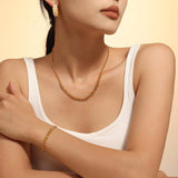Gold Rhinestone Choker Necklace for Women 18K Gold Plated Titanium Steel Chain 40+5cm Adjustable Dainty Sparkle Jewelry for L