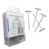 KUNWU SUS304 Real Stainless Steel Wig TPins for Knit & Lace Wet Blocking Modelling and Crafts, 13/4 inch 100 Pieces with PVC B
