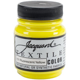 Jacquard Textile Color Fluorescent Yellow - Permanent Fabric Paint for Clothes, Furniture Upholstery, Shoes or Tote Bags - Indoo