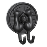 AST Cute Double-Cat Suction Cup Hook, 4 Pack, Heavy Duty Hooks, Upgraded Reliable Force of Both Adhesion and Vacuum, Wall Holder