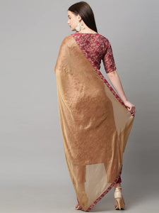 Anni Designer Women'S Banarsi Silk Printed Straight Kurta With Pant & Dupatta See_Red_3Xl,Red,3XL,Silk Blend,Regular,Kurta with Pant & Dupatta