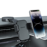 COOEXES Car Phone Holder, 360Rotation Vacuum Suction Cup Phone Mount - 108LBS Nano Gel for Car, Bendable Arm & One-Hand Release,