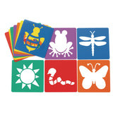 Colorations Garden Stencils, 12 Garden Designs, Made from Washable Plastic, 8 inches each, Jumbo Size, Sturdy Stencils, Great fo
