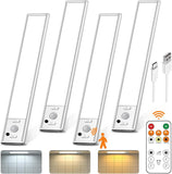 Under Cabinet Lights Wireless,Motion Sensor Light Indoor Closet Lights with Remote Control,3 Color Temps,LED Rechargeable Batter