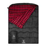 FORINBUY 0 Degree Flannel Double Sleeping Bag for Adults, Couples or Family - Winter Queen Size Waterproof & Warm 2-Person Sleep