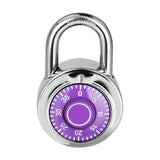 HZSY Combination Padlock 1 Pack, Fixed Dial Combination Padlock with Different Combinations, 2 in. Wide. Purple Turntable, Lock 