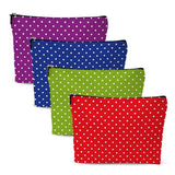 4pcs Colorful Polka Dot Makeup Bags Make up Bag Cosmetic Bags, Christmas Wedding Anniversary Birthday Friendship Gifts for Women