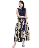 Gosriki Women'S Rayon Viscose Printed Skirt And Top Dress Set (Bakul Black-Gs_Xxl_Black_Xx-Large),Black,2,B0DYP2KGQD