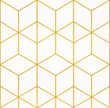 Safiyya Contact Paper Gold White Wallpaper Geometric Peel and Stick Wallpaper Removable Wall Paper for Bedroom Vinyl Rolls 78.7x