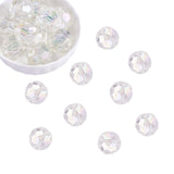 LiQunSweet 10 Pcs 20mm Clear Acrylic Large Beads Faceted AB Color Plated Round Disco Ball Chunky Big Bead for Jewelry Making Hom