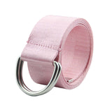 Romp Fashion Unisex Pink Nylon Double DRing Buckle Belt