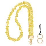Hovmwey Scrunchie Teacher Lanyards for ID Badges Keys, Cute Long Neck Key Lanyard Straps for Women Card Holder Keychain Wallet(M