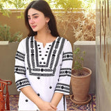 Anni Designer Women'S Rayon Viscose Chikankari Embroidered Straight Kurta (Stho White-Vks03_L_White_Large),White,L,,,